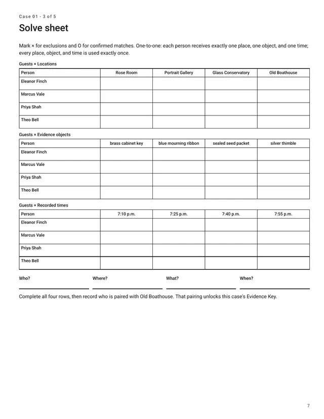 Release-candidate monochrome four-by-four logic grid page